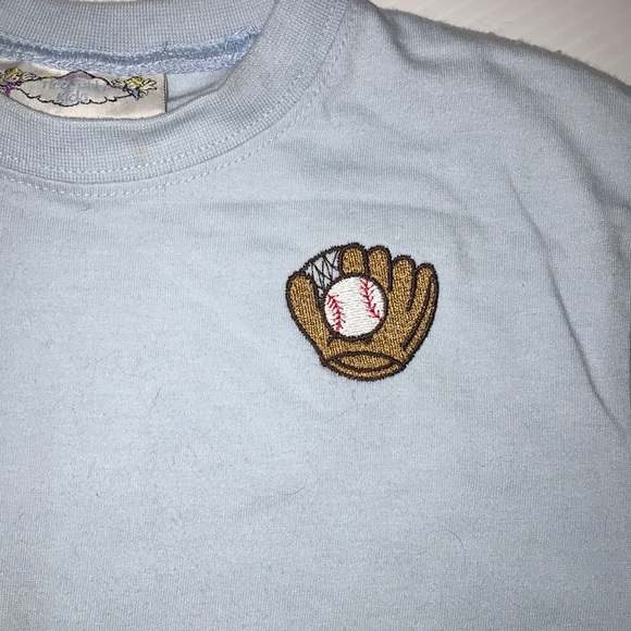 Boys Baseball glove/ball monogrammed S/S T-Shirt - Picture 2 of 7
